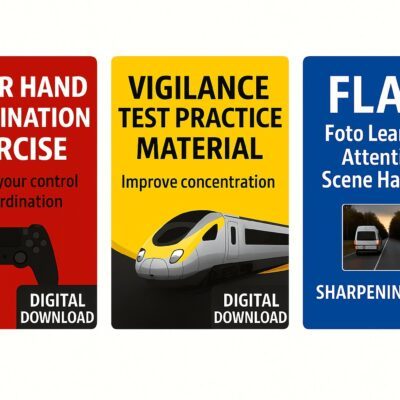 test trainer mock image for digital downloads for vigilance, coordination and photo memory